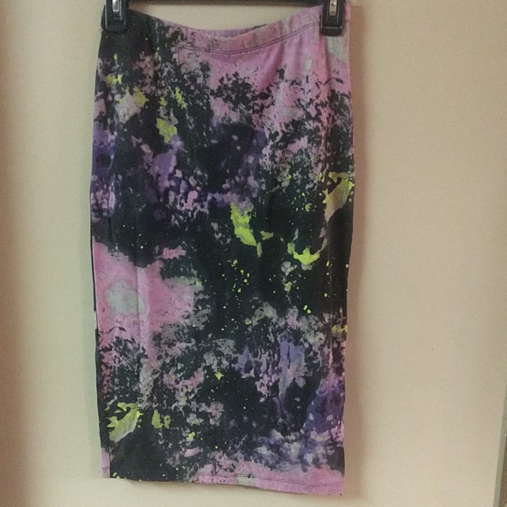 Galaxy print midi skirt